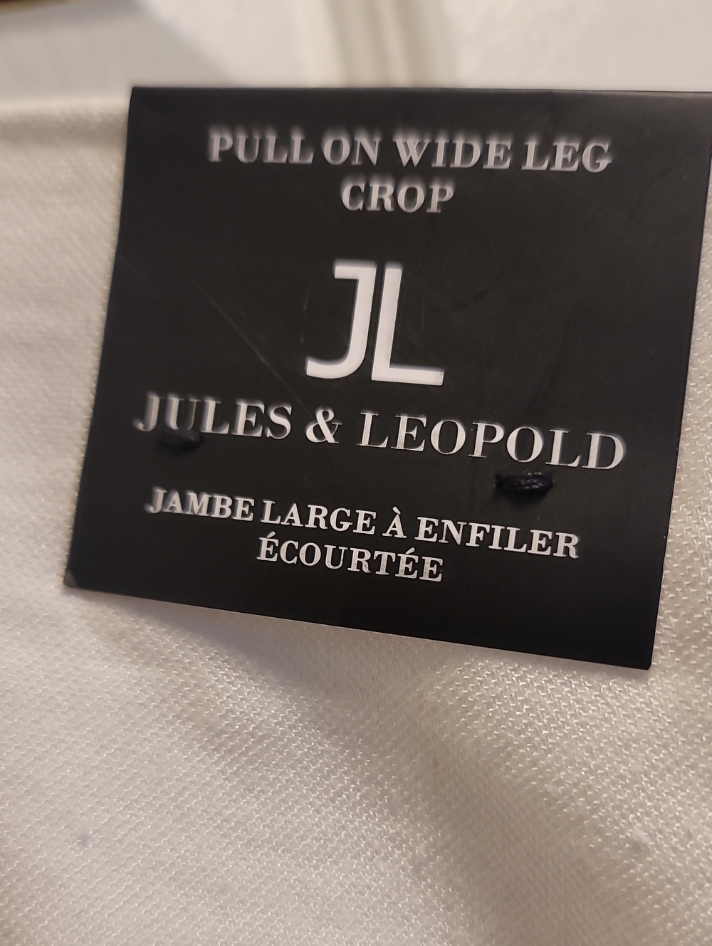 Jules And Leopold White Pull On Wide Leg Crop Pants SZ Large Nwt - Picture 4 of 8